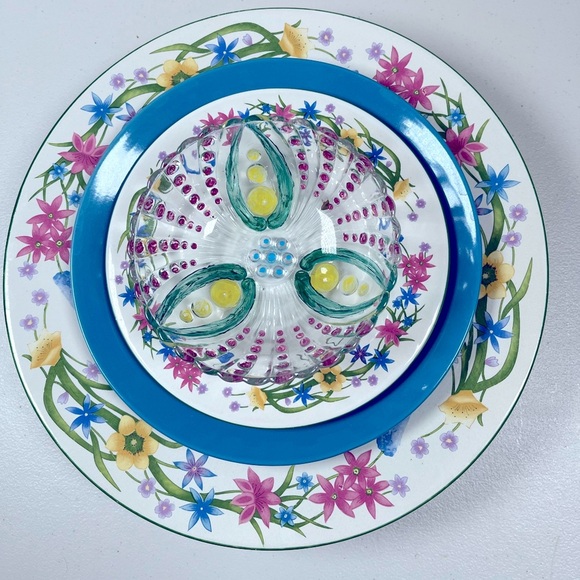 hand crafted Other - 10 inch,  pastel, floral, garden glass Art flower